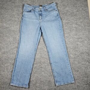 Lee Womens Light Wash Straight Leg Jeans Stretch Waistband Blue Denim RN130273